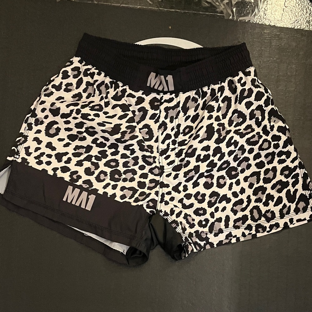 Fanatics Black and White Leopard Print Shorts